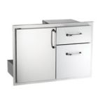 American Outdoor Grill Door with Double Drawer - 18-30-SSDD
